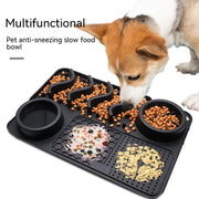 Dog Silicone Licking: Pad Pet Licking Multifunctional Food Bowl